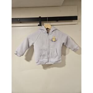 Vintage Big Bird Toddler Girl Reversible Purple Jacket Size 24m